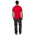 thumbnail image 3 of Disney Classic Mens Mickey Mouse Pajama Tee and Lounge Pant Set, Red Black, Size: Small, 3 of 3