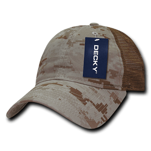 Decky Camouflage Curve Bill Constructed Trucker Hats Caps Snapback Cotton Mesh 