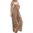 thumbnail image 2 of Endives Wide Leg Jumpsuit For Women Casual Loose Bib Overalls for Women Solid Color Jumpsuits Spring Summer Khaki, 2 of 5