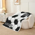 thumbnail image 2 of Erosebridal 3D Ball Print Sherpa Blanket, Football Soccer Fuzzy Blanket Throw, Eat Sleep Decor, 30x40, 2 of 7