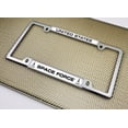 thumbnail image 5 of [Officially Licensed Product] - United States Space Force - Domed Custom-Made Personalized Narrow (Thin) Top 4 Hole Metal Car License Plate Frame with Free caps - Chrome, w/b (Qty: 1 Frame), 5 of 8