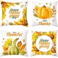 thumbnail image 1 of SZTXJ 4 Piece Pillowcases Peach Skin Velvet Happy Thanksgiving,Autumn Harvest Pumpkin PillowcasePillowcase 45x45cm Style 4, 1 of 5