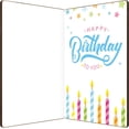 thumbnail image 2 of Happy Birthday Card Real Bamboo Wood Greeting Card with Hollow Cake & Star and Engraved Words Design Handmade Handwritten Card with Envelope, 2 of 6