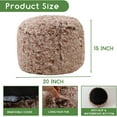 thumbnail image 2 of Round Stuffed Pouf Ottoman, Long Faux Fur Poufs with Foam Chunk Filling, Fluffy and Furry Pouf Foot Stool Storage Ottoman, 20 X 15 Floor Poufs Foot Rest for Living Room, Snow Coffee, 2 of 11