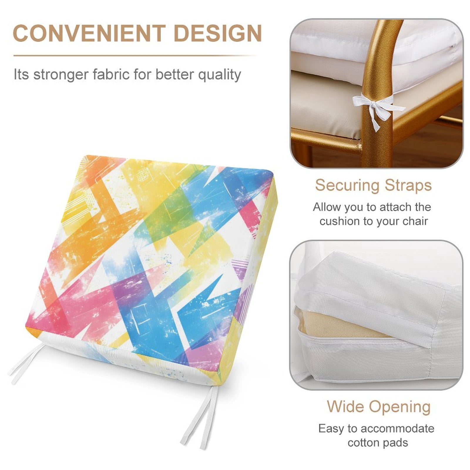 Outdoor Waterproof Sofa Cover Waterproof And Windproof Pull Rope Design Can Adjust The Size Of The Sofa Easy To Disassemble AliceBlue Tie-dye Background Rainbow Colors (2) 20x18x4in