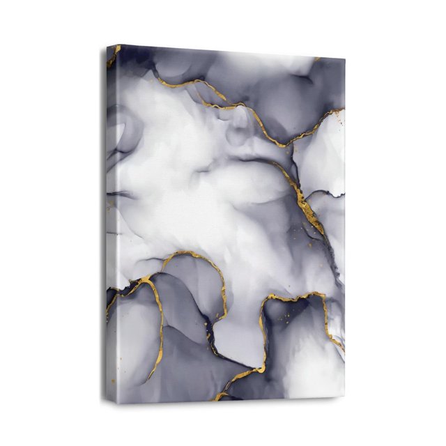 Create a Serene Atmosphere with Marble Draw Wall Art - Ready to Hang - 12x16 Inch