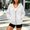White, variant on WQNVRNR Womens Zip Up Hoodie Sweatshirt Long Sleeve Fall Oversized Casual Hooded Jacket with Pockets White M