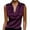 Purple, variant on Women's Satin Lapel Neck Sleeveless Top, Small V-Neck Blouse, Breathable Comfort Wear, Casual Cool Summer Blouse, Elegant Office Ready Shell, Versatile Layering Piece Gold XXL
