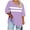 Purple, variant on biudgviw Women's Plus Size Tops Color Block 3/4 Sleeve Tunic Tops Oversized Casual V Neck Basic Tees Fall Trendy Clothes