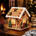 thumbnail image 3 of 3D Christmas House Diamond Pearl Art Craft Set, Realistic Snow Textured Shiny Diamond Handmade Wooden House Diy Kit Strong-adhesive Decor for Xmas Tree Wall Table Home Holiday Party Supplies Gift, 3 of 6