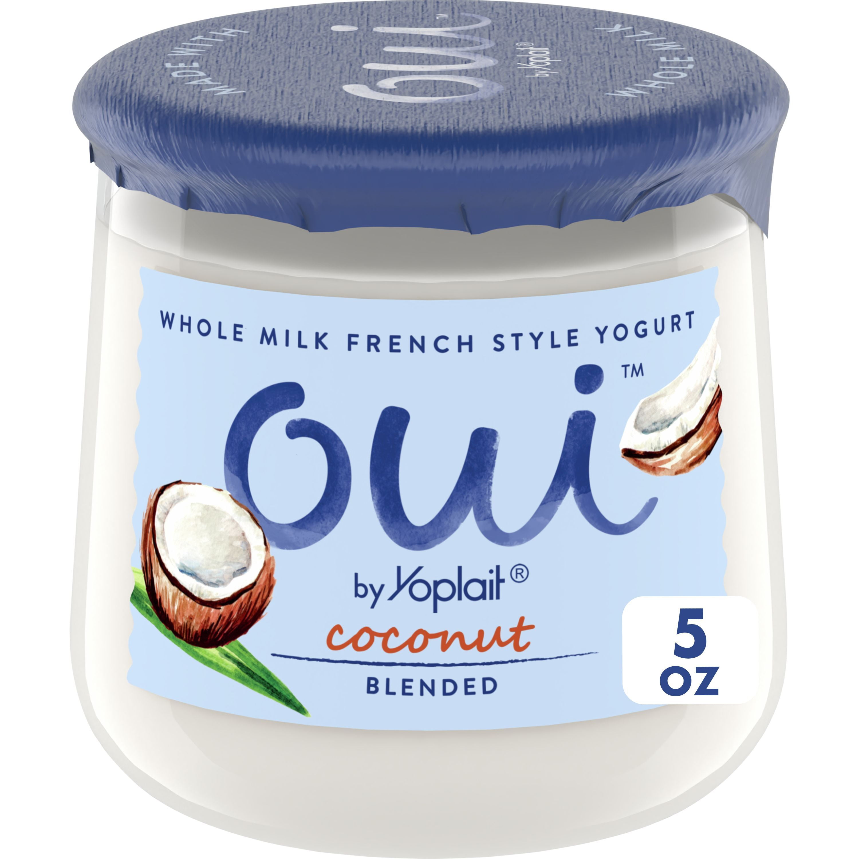 Oui by Yoplait French Style Coconut Whole Milk Yogurt, 5 OZ Jar