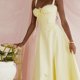 thumbnail image 1 of Vestido Midi Vestido Vestido Midi Bandage para mujer Vestido de fiesta elegante de verano sin espalda a la moda (Amarillo XL) Cgtredaw para Mujer Amarillo T L, 1 of 6