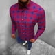 thumbnail image 5 of Camisas De Vestir Para Hombre Manga Corta Hombres manga larga Otoño Invierno Casual Plaid impreso camisas Top blusa camisas (Red, S), 5 of 7