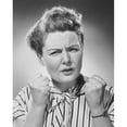 thumbnail image 2 of Portrait of a mature woman clenching her fists in anger Poster Print (18 x 24), 2 of 4