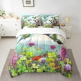 thumbnail image 2 of Hummingbird King Size Comforter Set with Sheets Lovely Bird Wildlife - 7 Pieces Bed in a Bag King Floral Botanical Jungle Leaf Beddding Sets with Comforter,Flat Sheet,Pillowcases & Shams, 2 of 5