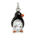 thumbnail image 3 of 925 Sterling Silver Cubic Zirconia Enameled Polished Penguin Charm Pendant, 3 of 7
