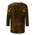 thumbnail image 4 of BLVB Summer Tops for Women Crewneck 3/4 Sleeve Tees Glitter Sparkly Shirts for Women Dressy Casual T Shirts Black 2, 4 of 5