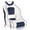 White Blue Leg support and stitching, variant on Pontoon Boat Seat Captain Bucket Seat with Compression Foam Padding Marine Grade Vinyl Injection Leg support and stitching White Blue