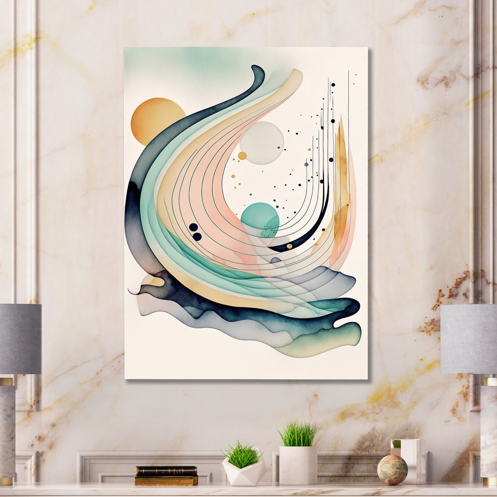 Designart Vibrant Watercolor Movement I Canvas Wall Art