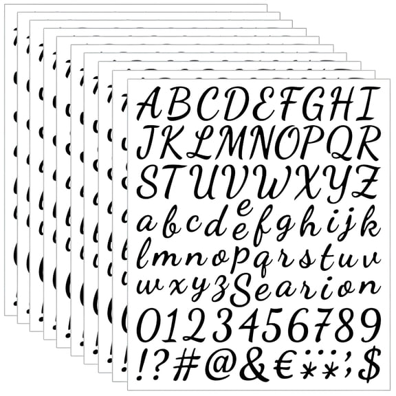 CCOCC 2026 New 760 Pieces 10 Sheets Black Letters Stickers,1 Inch Self Adhesive Alphabet Number Stickers,Vinyl Letter Stickers Decals for Scrapbooking,Mailboxes,Notebooks,Classroom Decor,Doors(Black)
