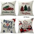 thumbnail image 1 of Funda de almohada navide?a 4 piezas 17.7x17.7 pulgadas Lino Decoración navide?a Fundas de almohada Fundas de cojines para exteriores Vacaciones de invierno Funda de almohada decorativa Suave Navidad cuadrada ZefeiWu 8390605289620, 1 of 1