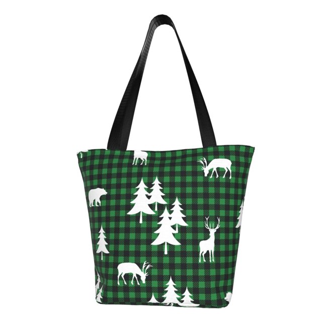Easygdp Christmas tree green plaid Bolso de Hombro para Mujer, Bolso Bandolera y Cartera de Mano Elegante para Uso Diario