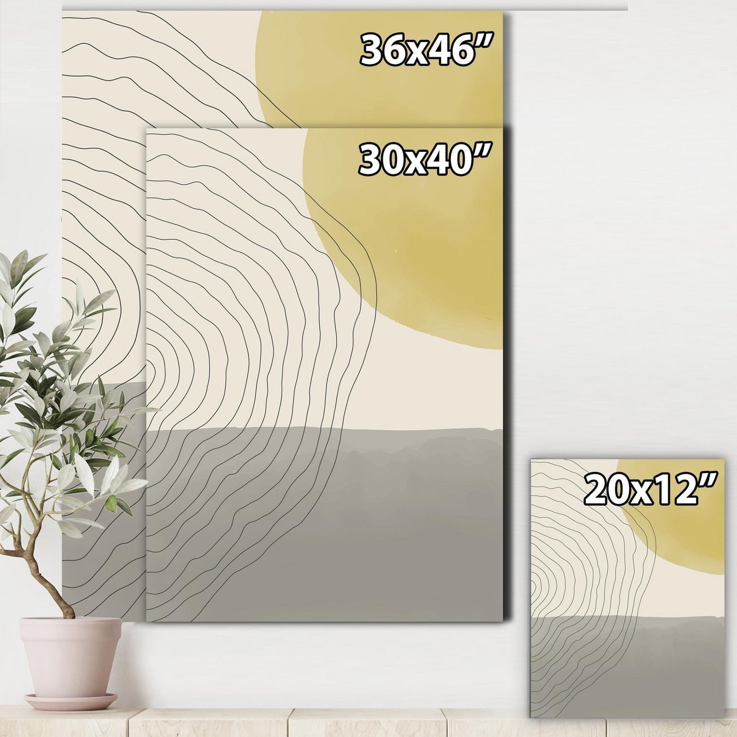 Designart Compositions géométriques minimales de formes élémentaires XXXIV Art mural sur toile