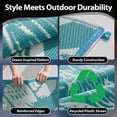 thumbnail image 6 of SIXHOME 8'x10' Waterproof Reversible Outdoor Rug with LED Strip Lights, Coastal Ocean-Inspired Patio Rug, Lightweight Woven Plastic Carpet for RV, Camping, Deck & Balcony, Teal, 6 of 7