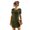 Army Green, variant on Women's Round Neck Short Sleeve Mini Dress Solid Pattern Casual Comfortable 95% Polyester 5% Spandex Easy Care Soft Feel