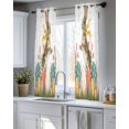 thumbnail image 5 of Easter Bunny Eggs Sheer Curtains 39 Inch Length 2 Panels Set for Living Room/Bedroom, Spring Tulip Daisy Flowers Leaves Country Kitchen Curtains Grommet Curtains Window Treatments 27.5"x39"x2, 5 of 7