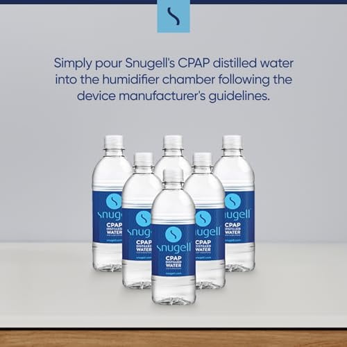 Distilled Water for CPAP Machines by Snugell (6-Pack, 16.9 oz) – Up to 15 Days Supply – Compact, Travel-Friendly, Clean and Multi-Use