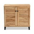 thumbnail image 3 of Baxton Studio Coolidge Modern and Contemporary Oak Brown Finished Wood 2-Door Shoe Storage Cabinet, 3 of 7