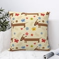 thumbnail image 4 of Yiaed Dachshund Dog And Flower Print Pillow Covers Super Soft Decorative Square Throw Pillow Covers Case Cushion Covers for Sofa Couch Bedroom Car Decor（No pillow core）-26"x26", 4 of 7