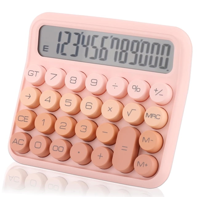 Calculadora UWEHBD Rosa de 12 Dígitos con Pantalla LCD Grande para Oficina y Escuela