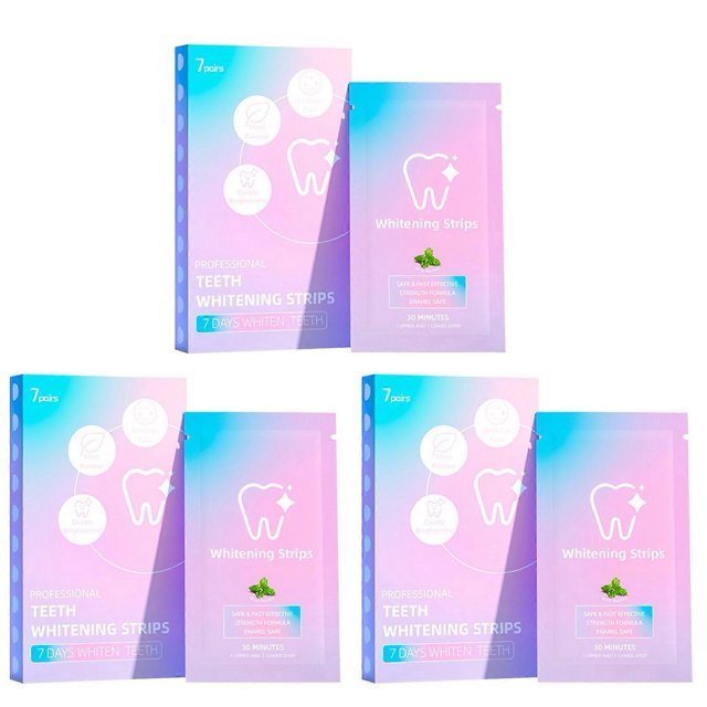 Professional Teeth Whitening Strips, 7 Days Treatment Teeth Whitener, Deep Stains Removal Teeth Whitening Stickers