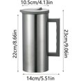 thumbnail image 3 of Reusable Water Bottle Milk Jug Pitcher Juice Bottles, Stainless Steel Pitcher with Lid, Heat Resistant Jug for Iced Tea for Coffee, Juice(Gray), 3 of 7