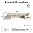 thumbnail image 5 of The Magic Home 162" U shape Modular Sectional Sofa with Movable Ottomans, Modern Hemp Velvet Deep Seat Couches for Living Room, Apartment, Office, 4-Seat, Beige Sofa, 5 of 14