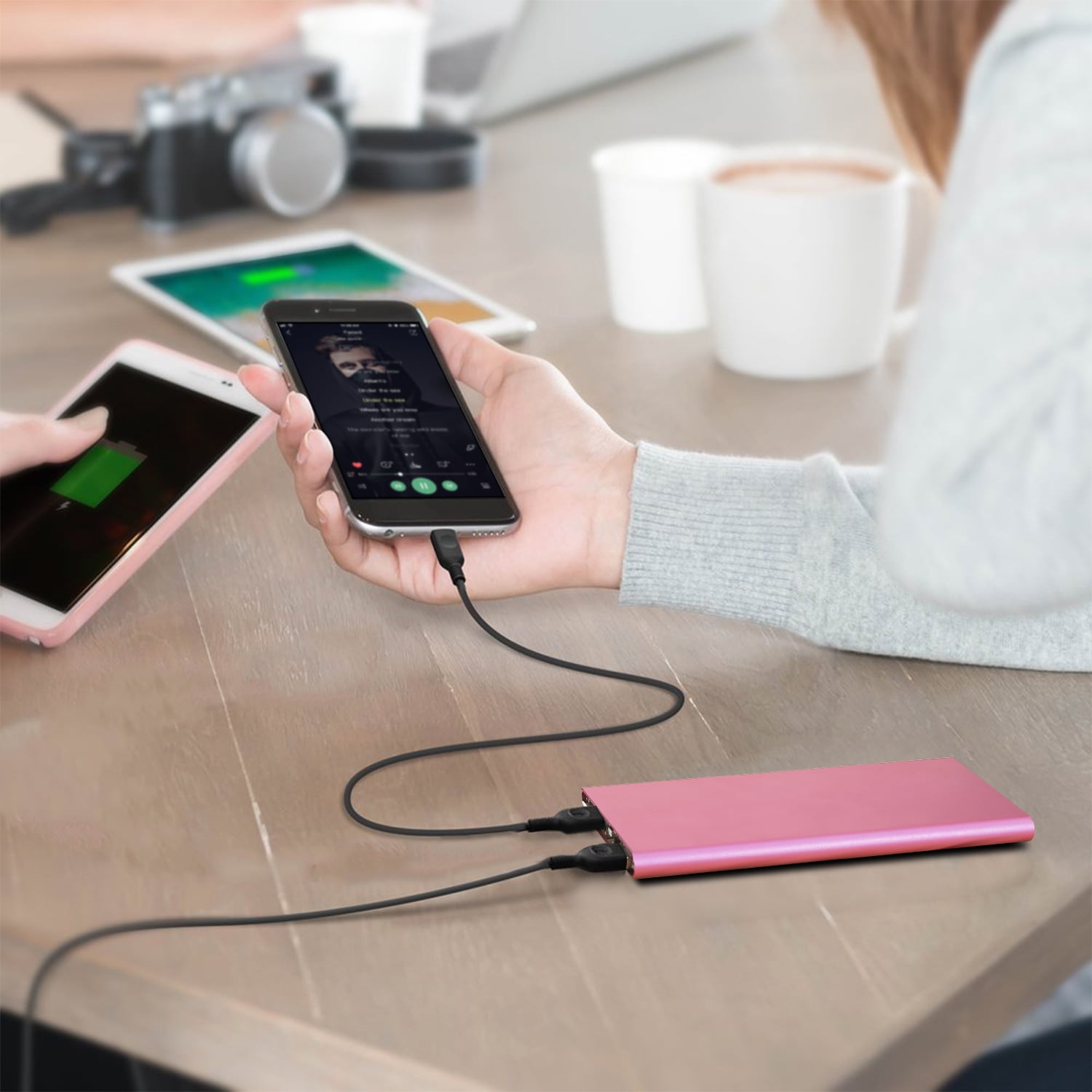 iNova 5V/2.1A Power Bank for Heated Vest Jacket Pants Scarf, 20000mAh Power Bank Portable Charger for Heated Clothing,[2-Pack] Rose Gold