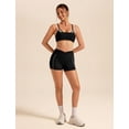 thumbnail image 5 of PISONIC Workout Sets for Women 2 Piece Twist Back Layered Sports Bra Mini Shorts Yoga Pilates Outfits Active Wear, 5 of 6