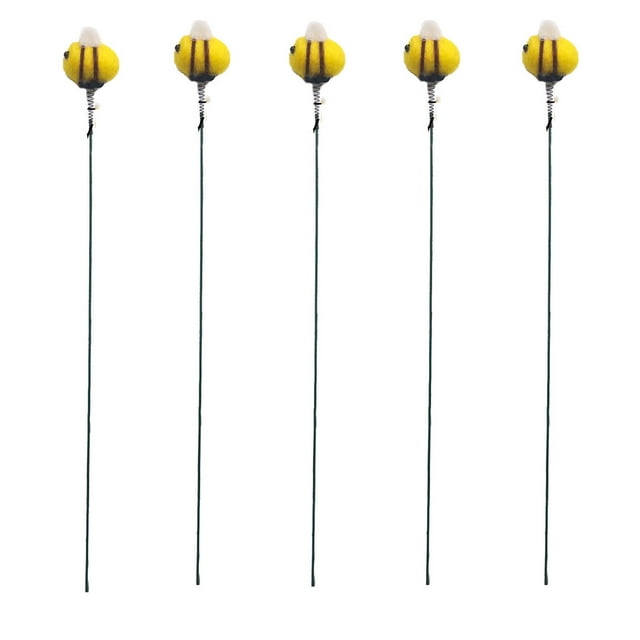 Birdeem Little Bee Home and Gardening Ornament Home Creative Pendant Plug-In Potted Decorative Crafts (5 Pcs)