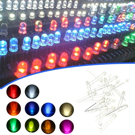 

Joernso 100Pcs 3MM Light Emitting Diode Bright Light Good Stability LED High Power LED Emitting Diode for General Lighting