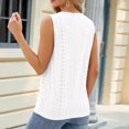 thumbnail image 7 of Njoeus Womens Summer Tops Vests Tops for Women Womens Sexy Crisscross V Neck Tank Tops Eyelet Embroidery Summer Sleeveless Shirts Casual Basic Shirts Dressy Blouse Tank Top Pack Women On Clearance, 7 of 7