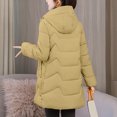 thumbnail image 7 of jtjvou Women's Quilted Puffer Jackets with Hood Winter Thicken Warm Parke Jacket Fashion Long Sleeve Coat with Pockets Yellow XXXL, 7 of 7