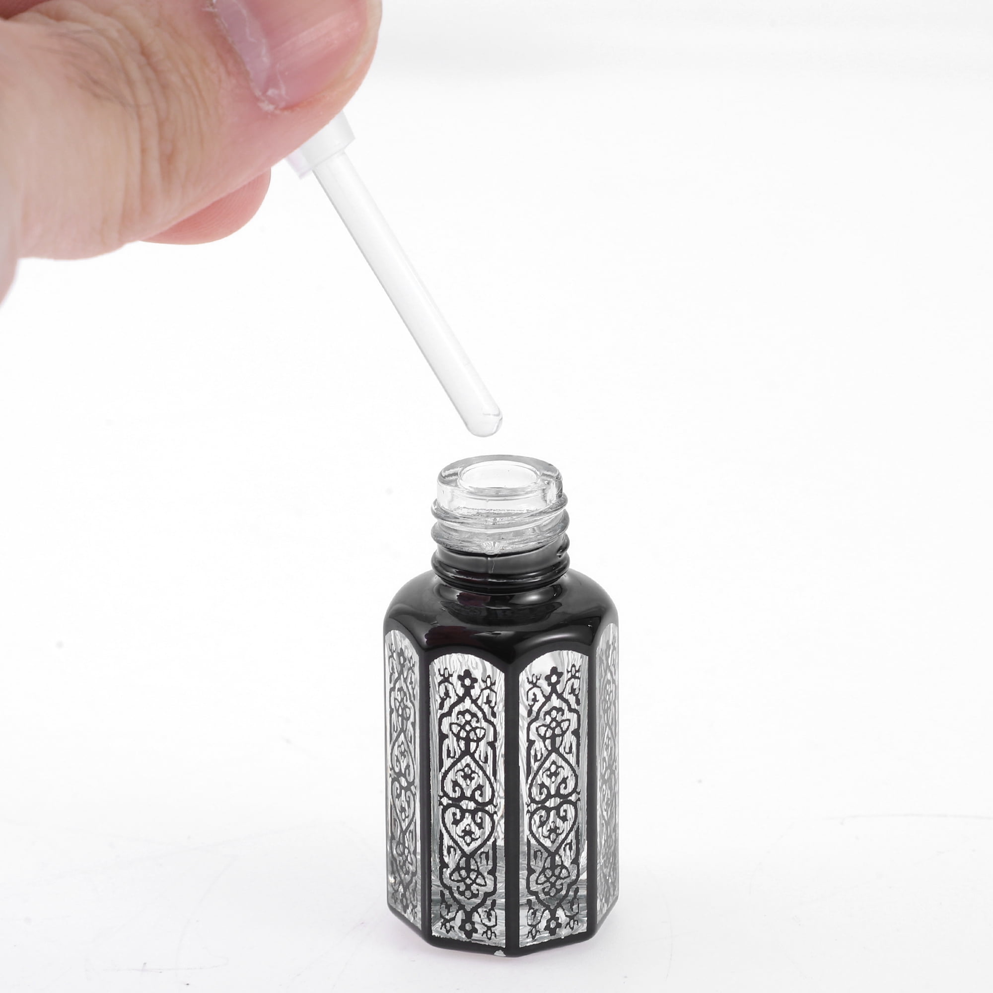 Unique Bargains Elegant Essential Oil Bottle for Bathroom 0.2oz 1 Pc Black