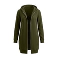thumbnail image 4 of QIYAGBSA Hoodies for Women Zip Up Longline Hooded Sweatshirt with Front Pockets Casual Fall Winter Outerwear (Green, S), 4 of 7