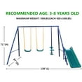 thumbnail image 4 of 4 in 1 Outside Swing Set, Metal Swing Set with 2 Swing Chair, Slide and Glider, Outdoor Swing Frame, 4-5 Kids Swing Playset Set Outdoor Backyard Games, 4 of 9
