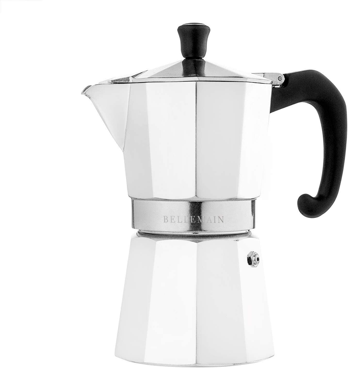 Bellemain Stovetop Espresso Maker Moka Pot (White, 6 Cup)