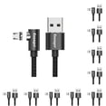 thumbnail image 3 of Injueey Essager, Cable Micro USB para iPhone, Samsung, Android, teléfono móvil, Cable de carga rápida, Cable magnético, negro micro de 1 m 10piezas, 3 of 6