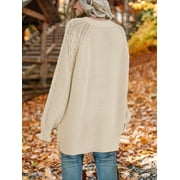 MOSHU Oversized Sweaters for Women Cable Knit Chunky Pullover Sweater