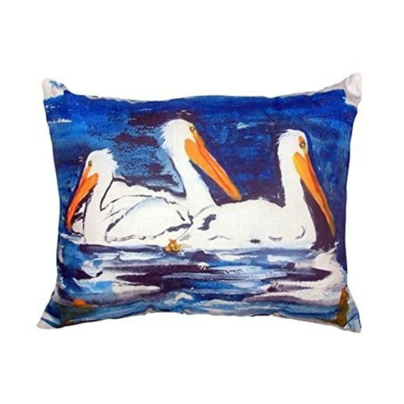 Betsy Drake NC489 16 x 20 in. Three Pelicans No Cord Pillow